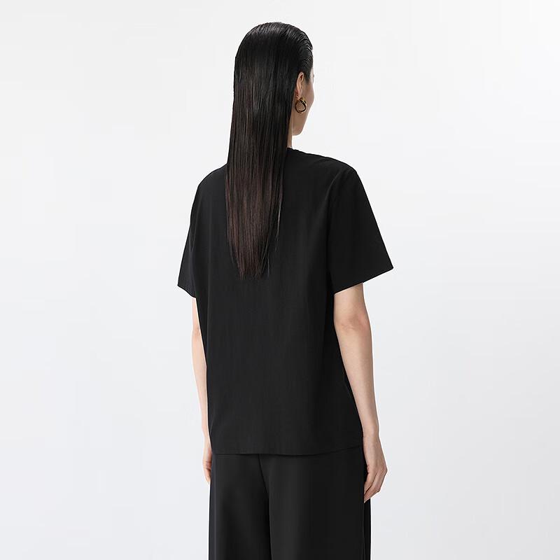 JNBY Women's Loose-Fit Embroidered Round Neck T-Shirt