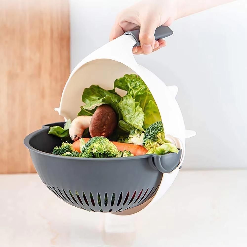 Vegetable Cutter with Drain Basket Multifunctional Large Capacity Magic Rotate Vegetables Chopper Veggie Shredder Grater Tools
