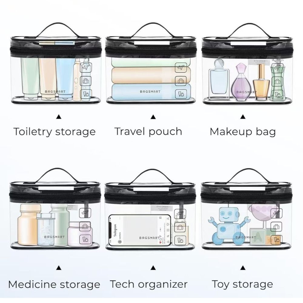 PVC New Clear Toiletry Bag Large Capacity Cosmetic Organizer Thickened Waterproof Travel Storage Bag