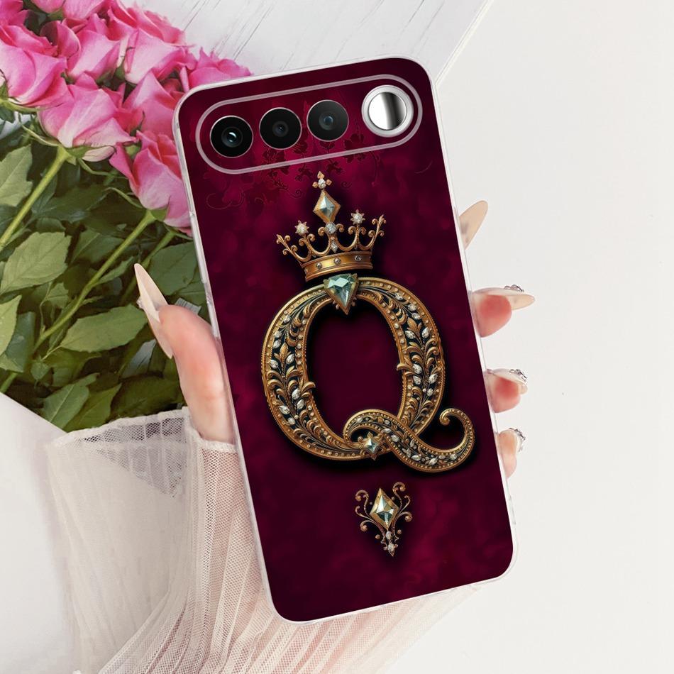 For Realme 16 RMX5171 2026 Royal Crown Initial Letter Couple Phone Case For Realme 16 5G Soft Silicone TPU Covers Bumpers