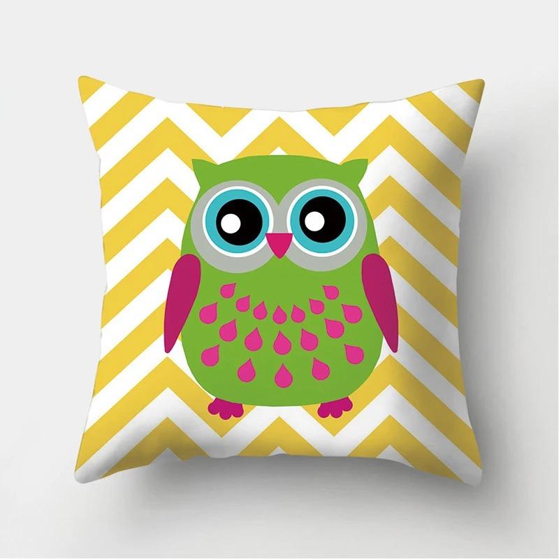 Eule Blume Dekokissenbezug Wohnzimmer Büro Zuhause Kissenbezug Auto Ornamente