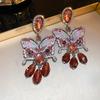 Butterfly Crystal Tassel Earrings Light Luxury High-quality Temperament Earrings for Women