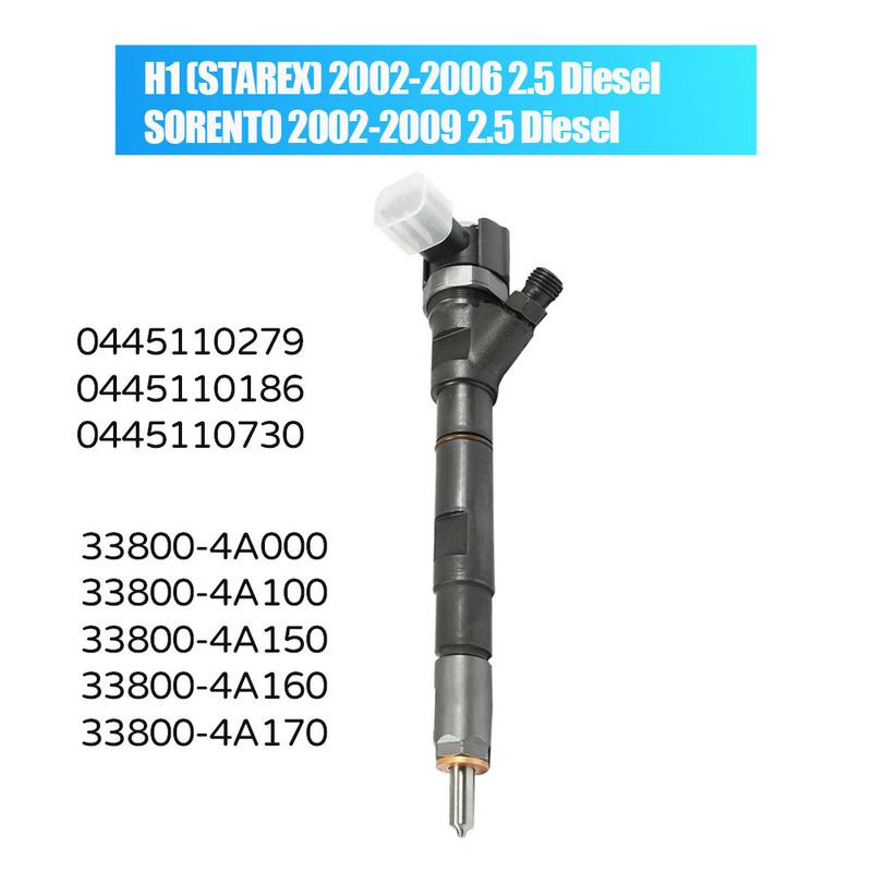 New 0445110279 0445110186 0445110092 Diesel Fuel Injector 33800 4A100 For HYUNDAI H1 (STAREX) / KIA SORENTO 2.5 CRDi