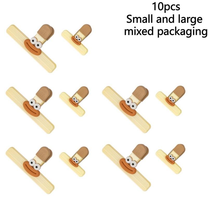3-10pcs Creative Face Bag Sealing Clip Food Snack Clip Kitchen Tools Decorative Small Clip Refrigerator Plastic Food Bag Storage