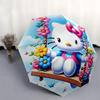 1pc Hello Kitty Floral Swing Design Automatic Opening/Closing Umbrella - Portable Folding Design with 8-Rib Iron Frame, Perfect for Outdoor Use, Festi