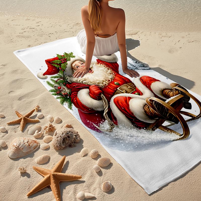 Chrismas Fashion Beach Towel: Ideal for Summer Adventures Soft, absorbent and quick drying suitable for swimming and bathing