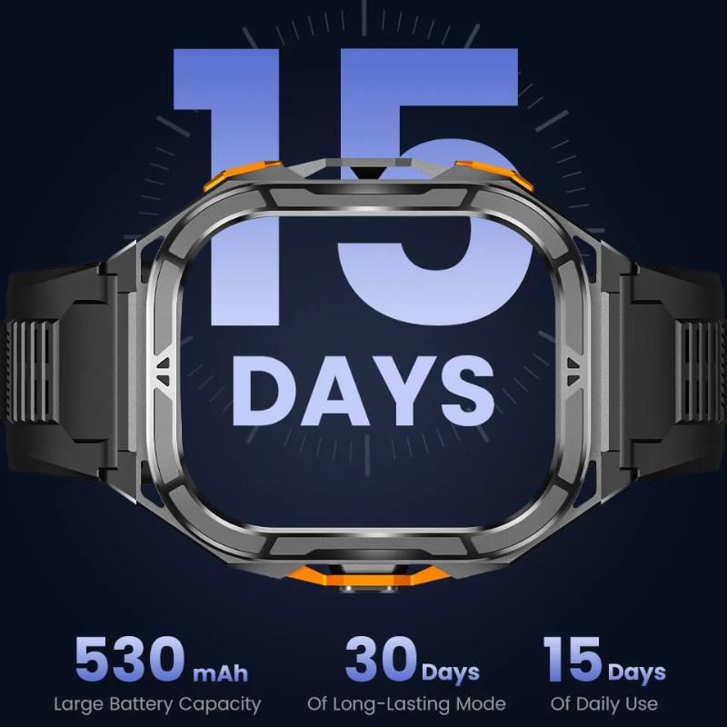 2026 New Dual Frequency GPS Smart Watch Men 1.96-inch HD AMOLED Screen Compass Bluetooth Call 5ATM Waterproof Sports Smart Watch