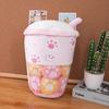 Simulation Milk Tea Cup Plush Toy Soft Cat's Claw Milkshake Pillow  Birthday