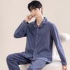 Fashion Brand Pajamas Suit Men Long-sleeved Pure Cotton Spring Autumn Gent Soft Cotton Summer Loungewear Set Male Nightcloth
