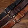 3.8Cm Wide New Retro And Old Matte Belt Men'S Genuine Leather American Pin Buckle First Layer Cowhide Jeans Belt