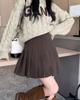 High-Waisted Woolen Pleated Grey Skirt - Autumn/Winter School Style JK Uniform Skirt