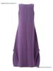 European & American 2026 Summer Women's Casual Cotton Linen Dress - Loose Fit, Wide Hem, Round Neck, Solid Color with Pockets.