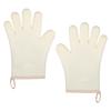 1 Pair of Heat Resistant Oven Mitts Silicone Materials Nonslip Kitchen Mitts for Secure Grips in High Temperatures