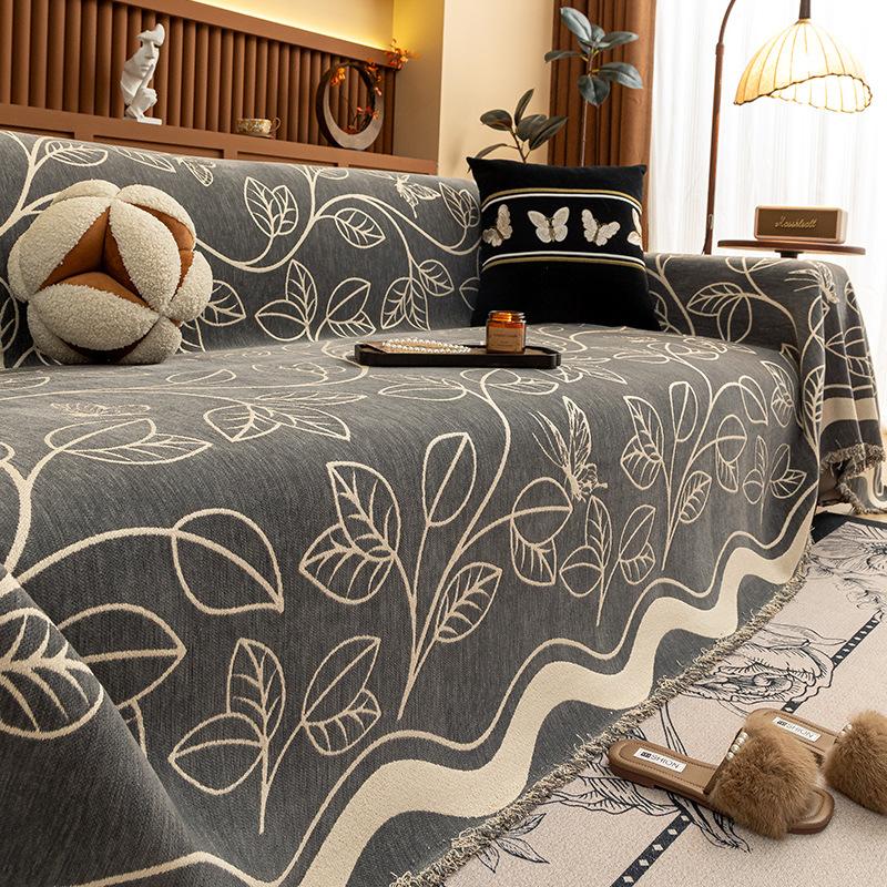 2025 new sofa cover cloth towel, universal in all seasons, light luxury and high-end sense, a whole non-slip and anti-cat scratch blanket