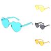 Heart Shaped Rimless Sunglasses Women's Candy Color Glasses