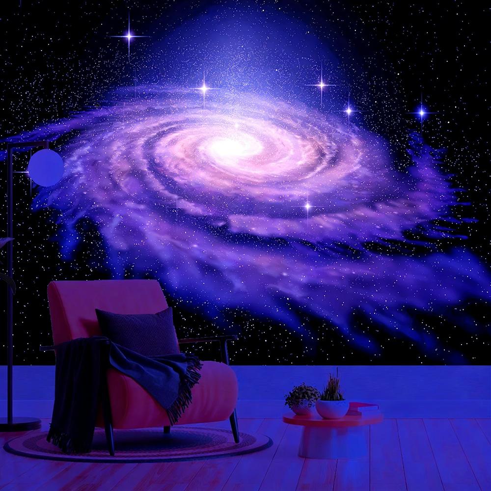 Glowing Cosmic Galaxy Tapestry Uv Reaction Tapestry Background Decoration Wall Hanging Bedroom Party Decoration