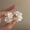 Premium pearl flower fringed earrings 2025 light luxury gentle temperament earrings niche personality earrings women
