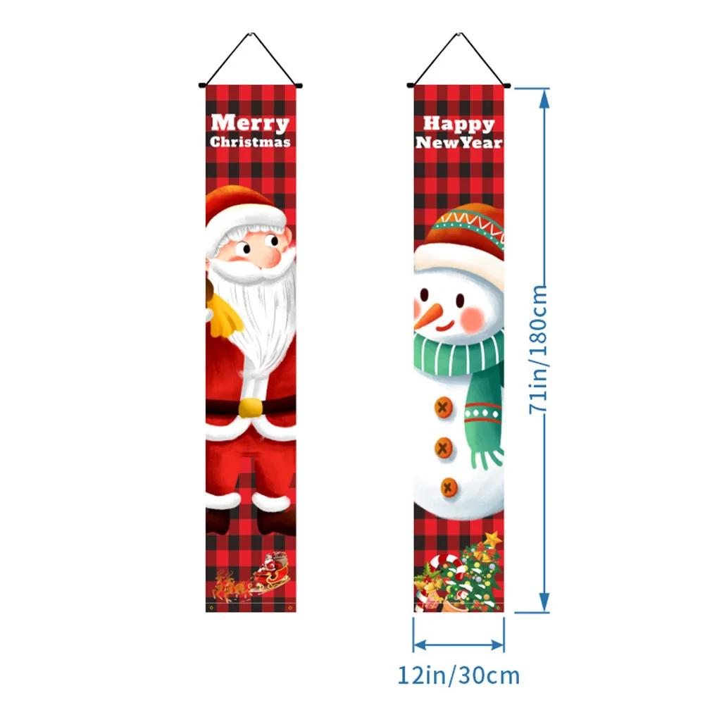 1pc Christmas Couplet Set Decorations Banner Xmas Porch Door Sign Welcome Belt For Christmas Party Home Decoration Accessories