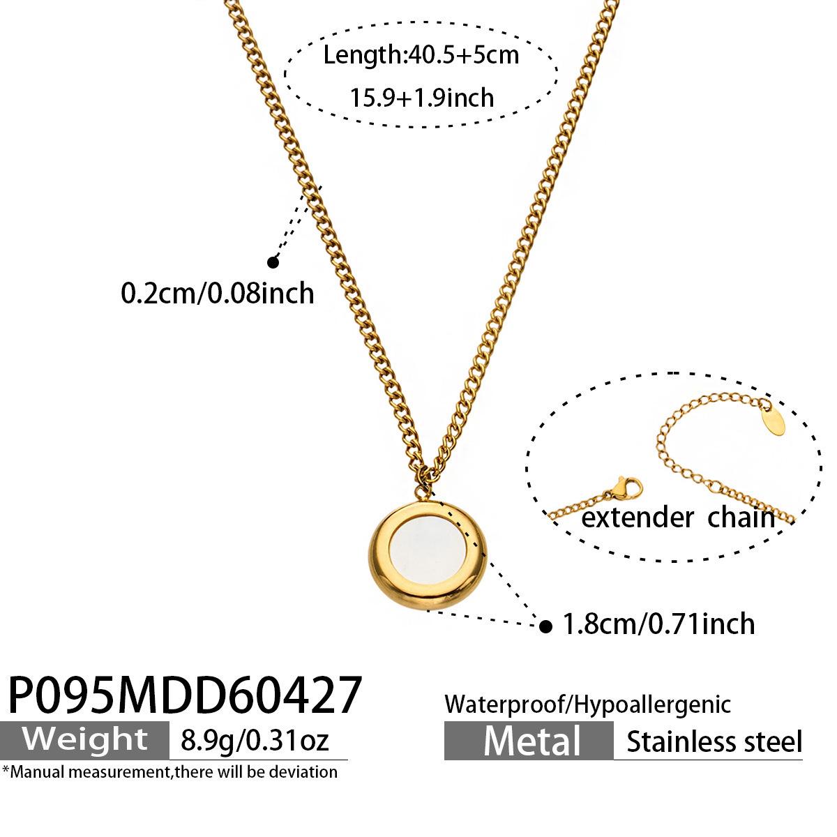 18K Gold-Plated Heart Shell Pearl Pendant Necklace with Simple White Mother-of-Pearl Design