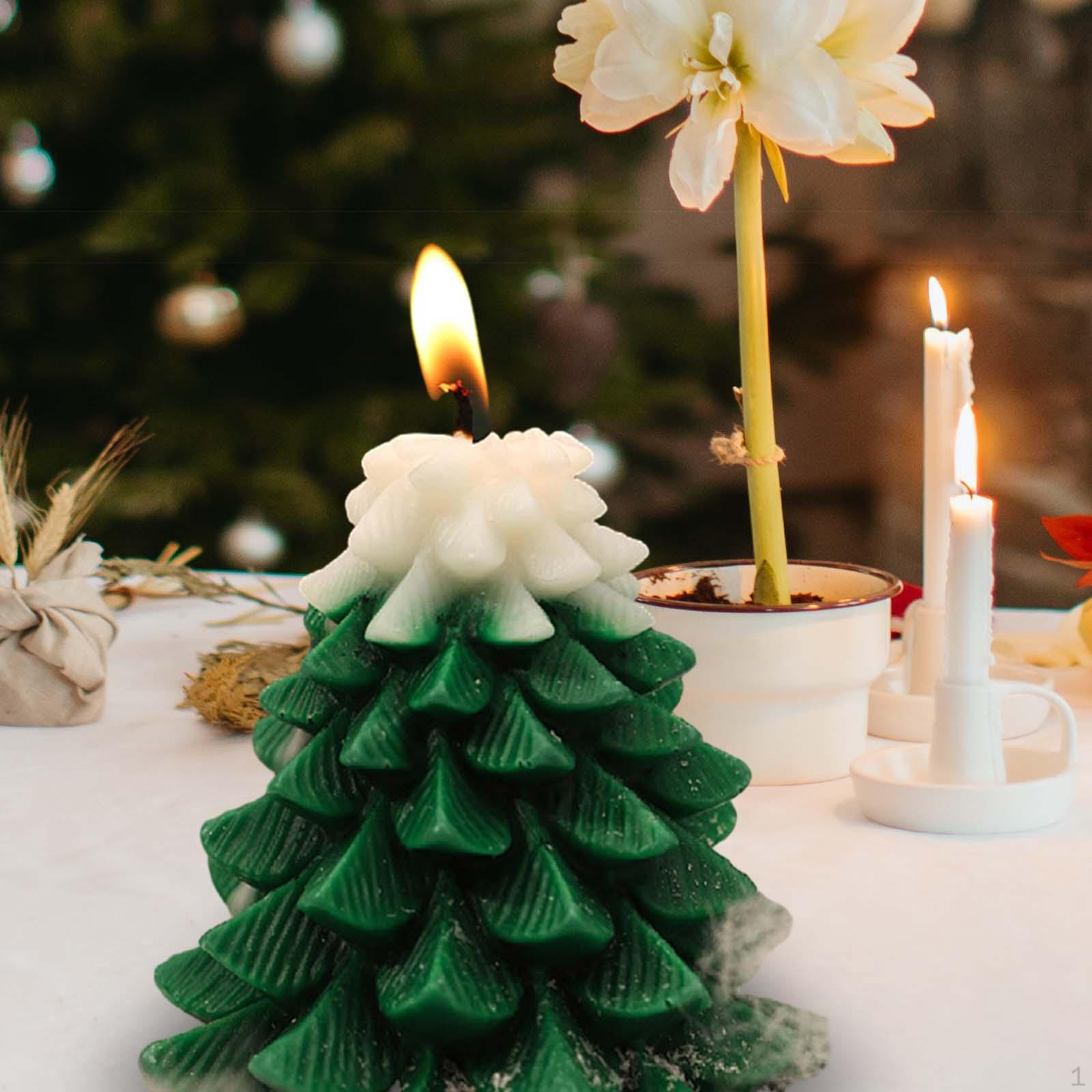Scented Candles for Christmas Creative Table Decoration Party White green White green