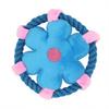 Plush Dog Flying Disc Squeaky Flower Dog Chew Toy with Rope Circle Interactive Fetch Toy for Large Small Dogs