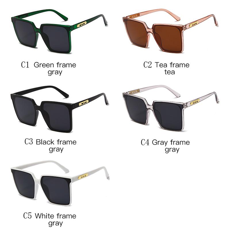 Big Square Frame Sunglasses Unisex Vintage Men Women Fashion Driving Fishing Sun Glases UV400 Outdoor Street Shooting Retro Male Female Sunglasses