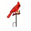 Picchetto Decorativo Piatto in Metallo a Forma di Uccello per Giardino con Dettagliata Figura di Uccello e Accento Floreale per Esposizione all'Aperto su Prato e Giardino