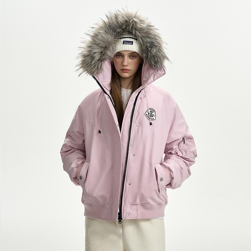 Hooded Fur Collar Parkas Women's Winter Thickened Retro Short Workwear Cotton Coats