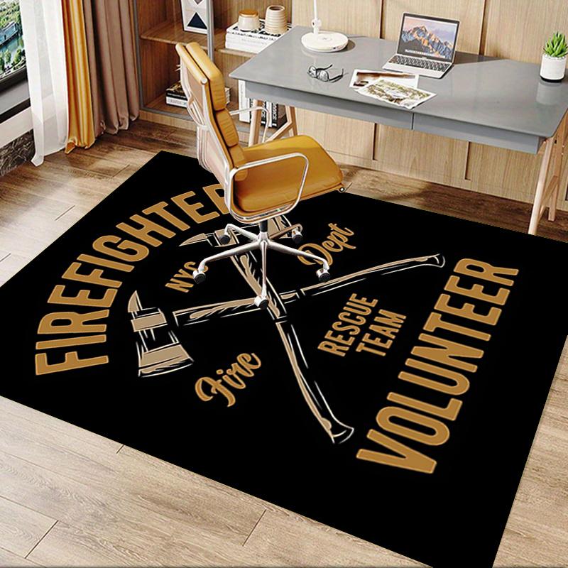 Firefighter Chair Mat: NYC Fire Dept Rescue Team Volunteer Gift - Home Decor, Office Carpet for Living Room, Bedroom, Various Rooms0109045A