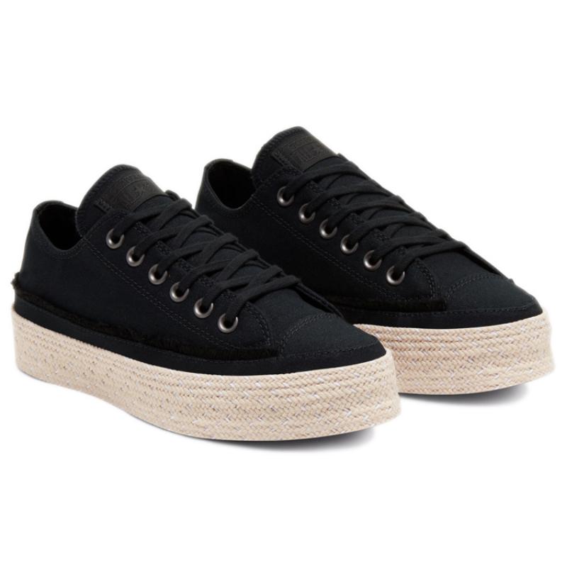 Converse Chuck Taylor All Star Espadrille Comfortable Everyday Low Top Espadrille Women's Black