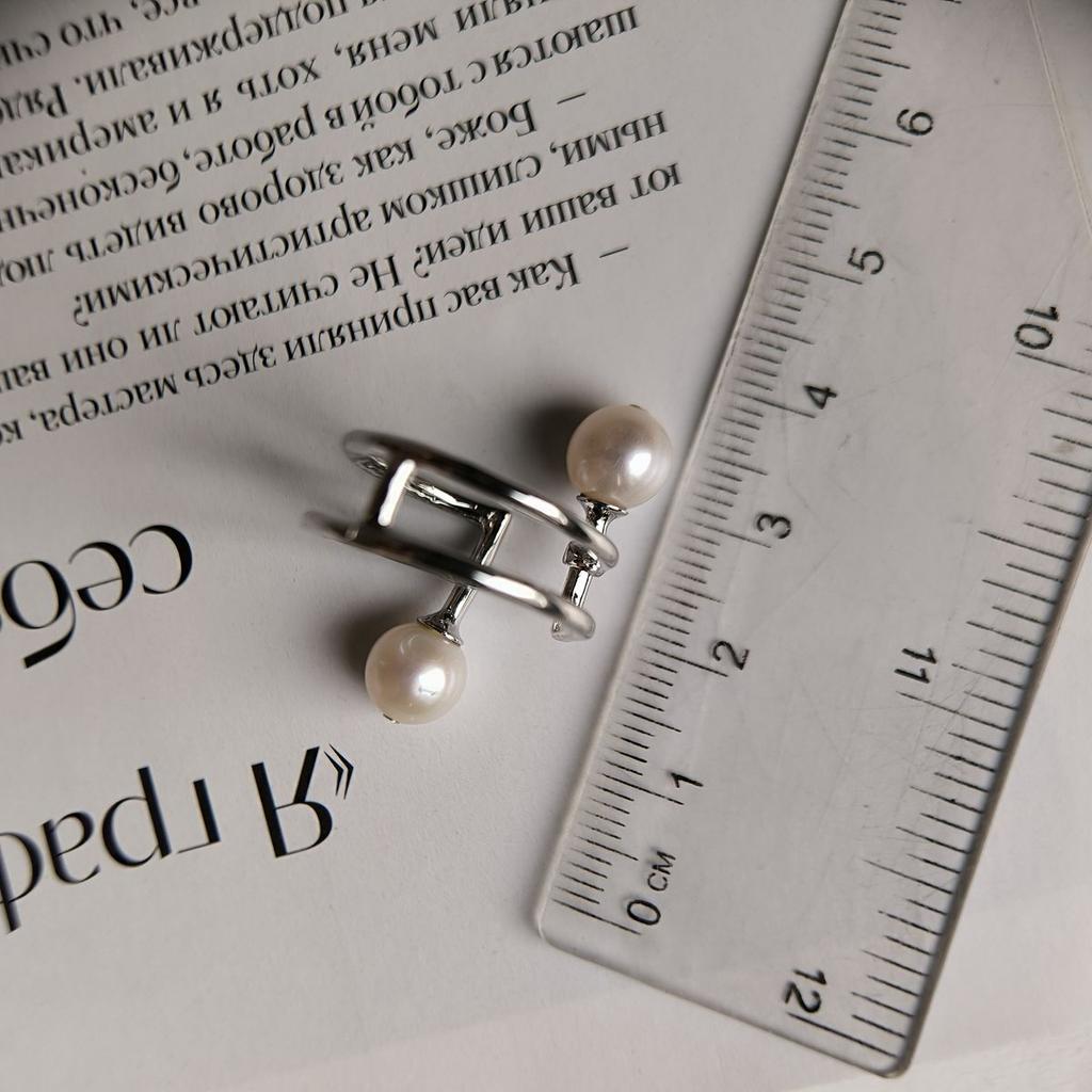 Серебряное кольцо с натуральным жемчугом, вес изделия 4,66 гр (2183662)