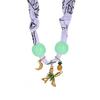 Vintage Cloth Wrap Scarf Necklace Stainless Steel Charm Pendant  Beach Jewelry