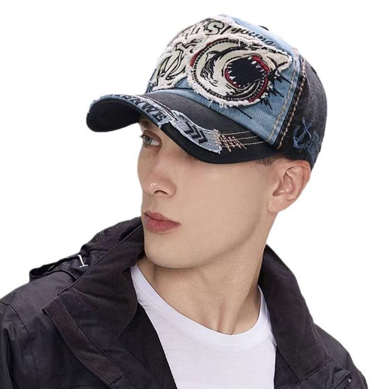 Baseball Shark Embroidery Cap Outdoors Casual Peaked Caps Sun Protection Gift