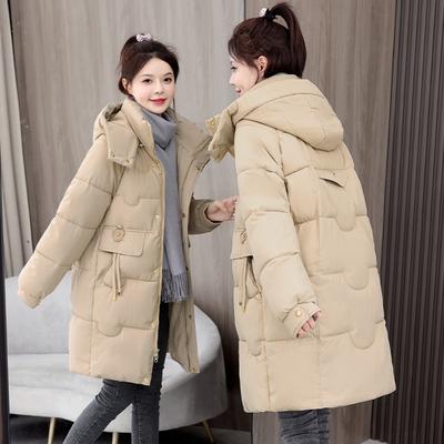 New Winter Down Jacket for Women, Medium-length Loose Bread Coat, Korean Style Hooded Cotton-padded Jacket