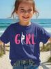 Spring and Summer Girls Casual Sports T-shirt Short-sleeved Energetic Girl Graphic T-shirt