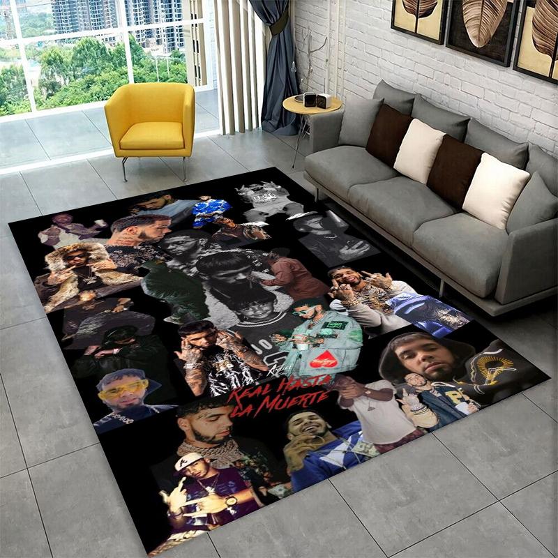 Rapper Free Anuel AA Hip Hop Carpet Rug for Playroom Bedroom Living Room Sofa Home Decor,kid Game Area Rug Non-slip Floor Mat