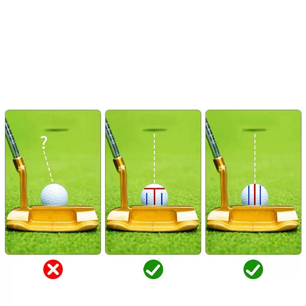 8Pcs/Set 4 Marking Stencils Golf Balls Alignment Exerciser Golf Ball Marker Pen  Gymnasium