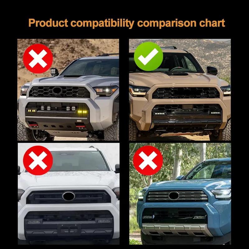 Car Front Grille Badge Emblem  Strip for Toyota 4Runner 2025 2026 2027 Air Inlet Auto Exterior Car Accessories Styling 3 Colors.