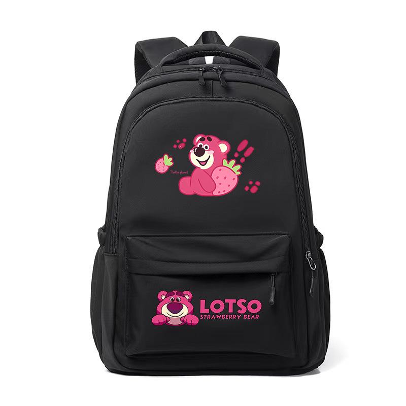 New LOSTO Strawberry Bear Printed Cartoon High-value Primary School Schoolbag Ultra-light Decompression Large Capacity