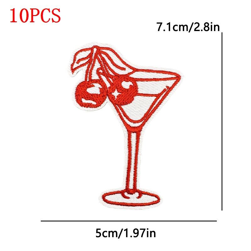 10PCS/Lot Wholesale Black Red Patches Heart Start Iron On Patches For Clithing Love Lip Embroidery Patches On Jeans Accessories
