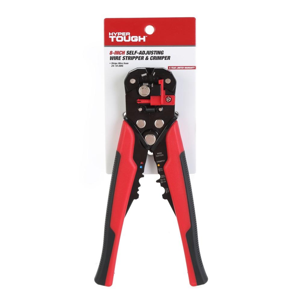 Self-Adjusting Wire Stripper 8TD0016D 24-10 AWG Crimper Wire Cutter with Integrated Stop Micro-Adjust Knob Comfort Grip