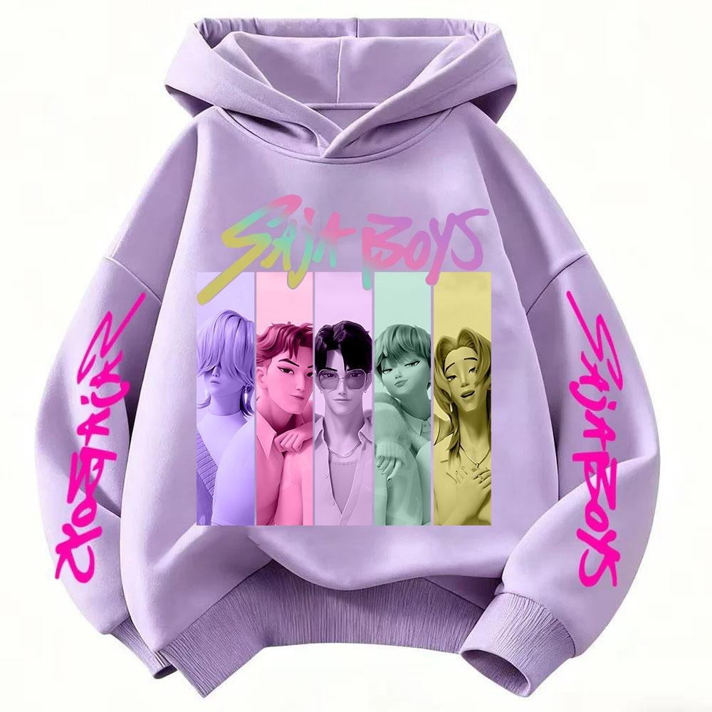 New Kids' Korean-Style Demon Hunter Fashion Casual Girls' Pullover Cartoon Movie Versatile Spring and Autumn Hoodie