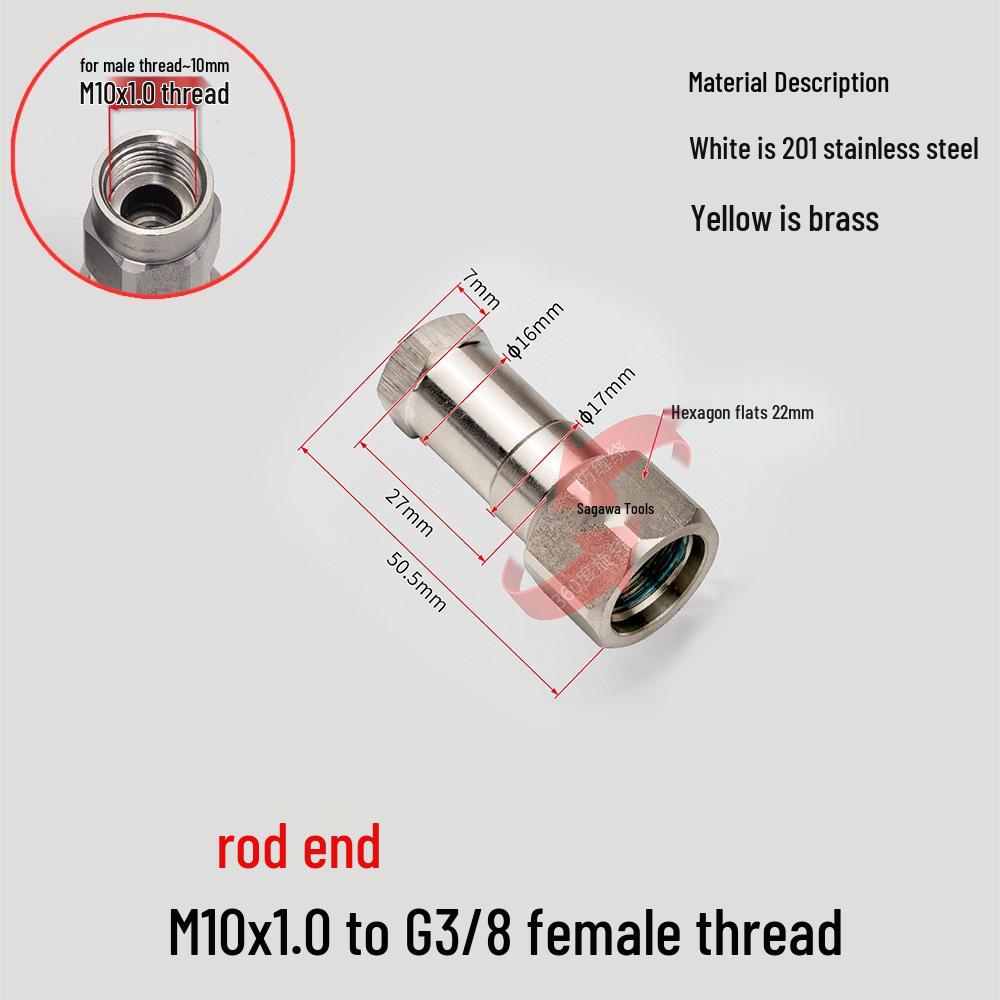 

Соединитель для пистолета высокого давления с защитой от перекручивания 360°: M10 G1/4 к M14 M18 M22