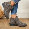 Women's Vintage Heel Strap Boots Short Booties for Everyday Wear