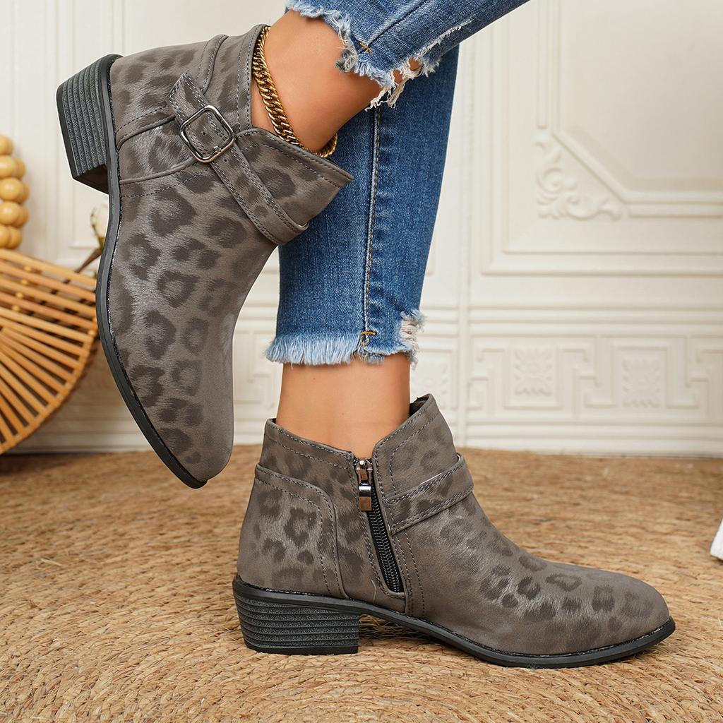 Women's Vintage Heel Strap Boots Short Booties for Everyday Wear