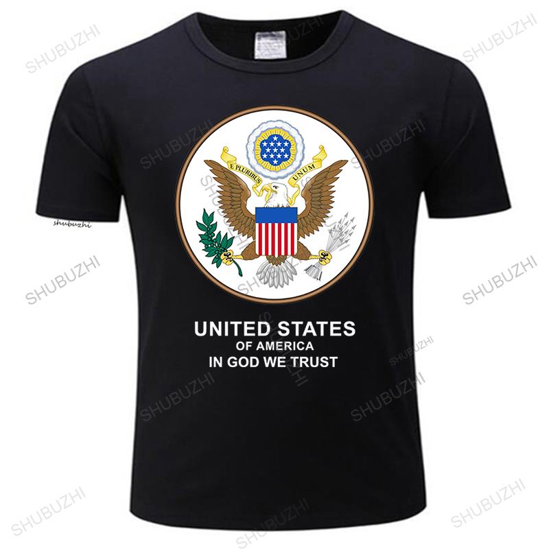 Mens Luxury Cotton T Shirt Men Oneck Tees United States Of America In God We Trust Loose Tops For Him Plus Size Teeshirt
