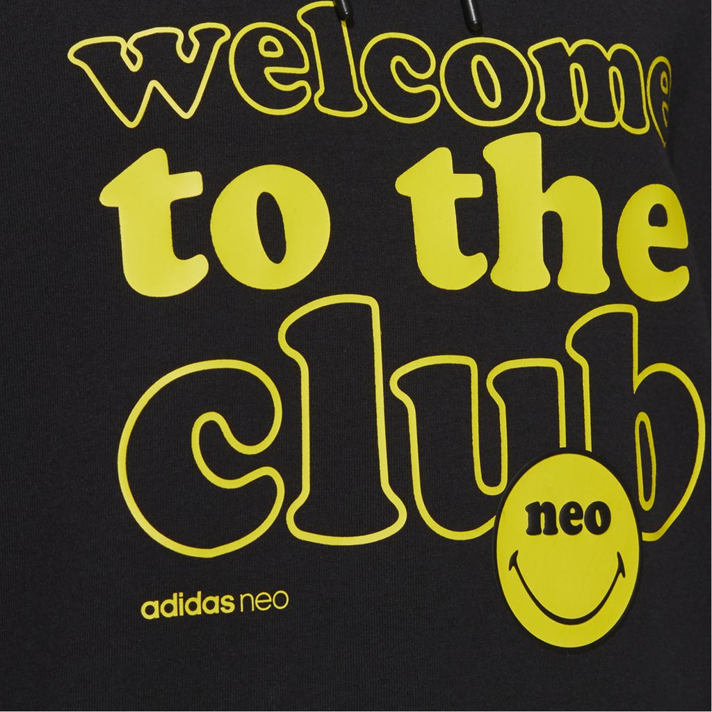 adidas Neo X Smiley Collaboration Smiley Hoodie Letter Print Sports Pullover Women Hoodies Black H45539