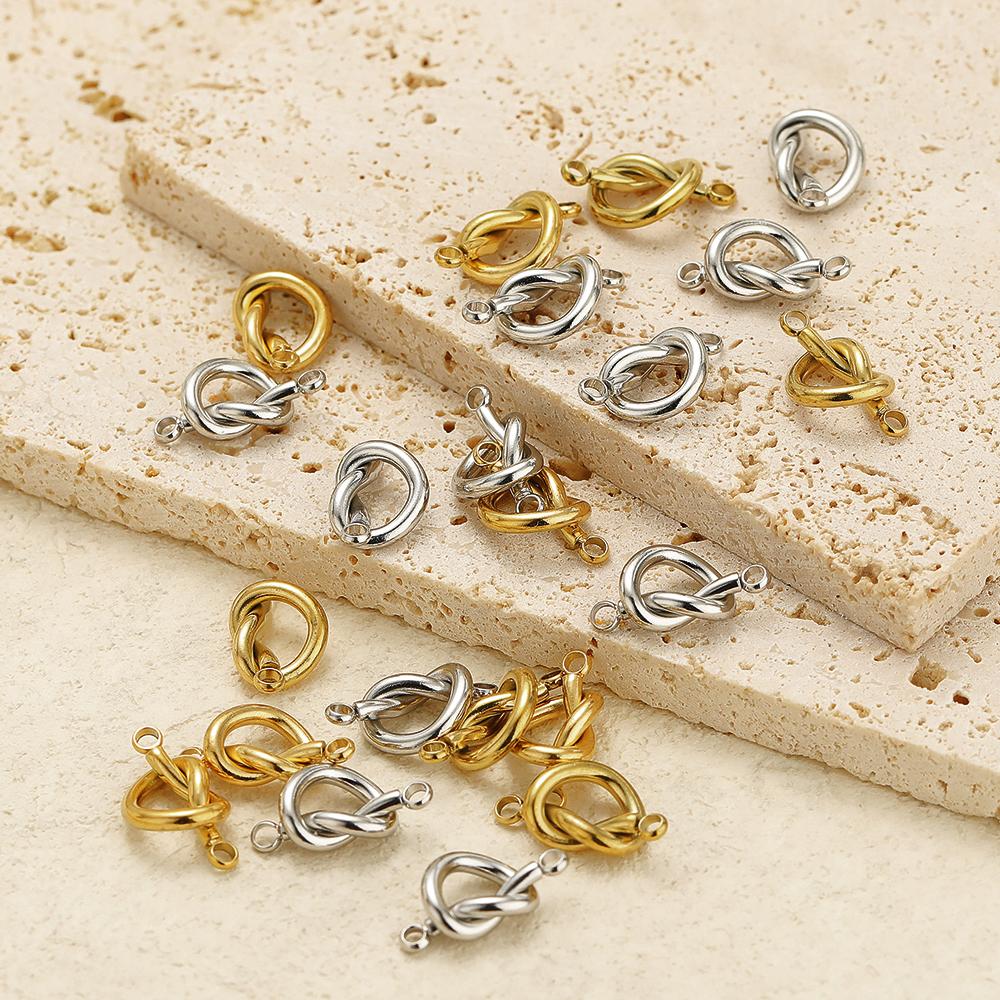 5pcs Stainless Steel Knot Heart Connector Charms for DIY Jewelry Making Bracelets Accessories Necklace Findings Earrings Making