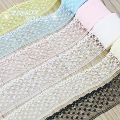 (10 Yards/roll) 30mm Dots Lace Fabric Webbing Decoration Love Gift Packing Material Rolls