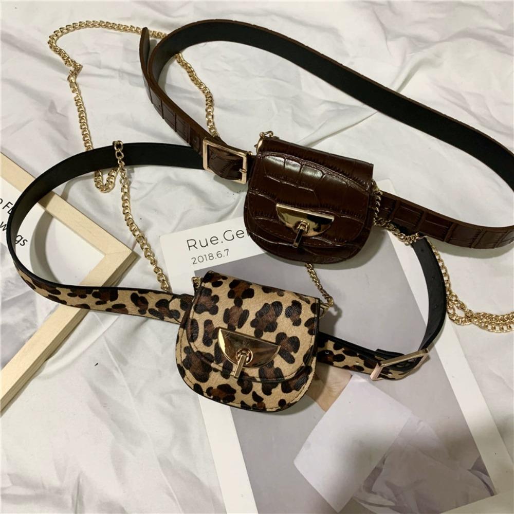 Multi-Function Leopard Print Waist Pack Waterproof Belt Pouch Portable Fanny Pack Belt Outdoor